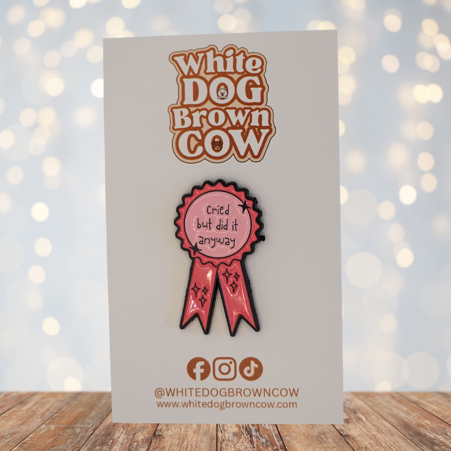 "Cried But Did It Anyway" Enamel Pin