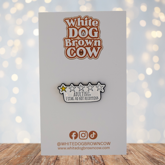 "Adulting 1 Star Do Not Recommend" Petite Enamel Pin