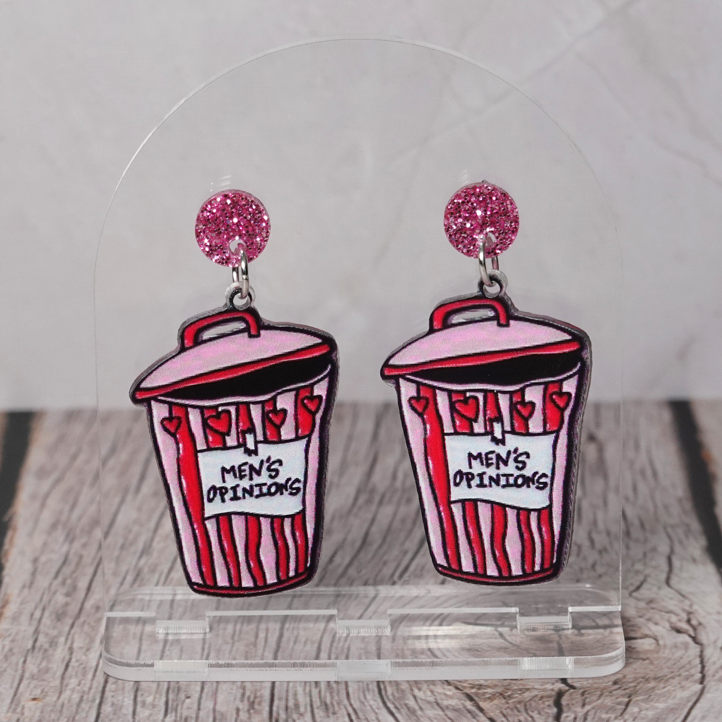 "Mens Opinions" Stud Dangle Earrings