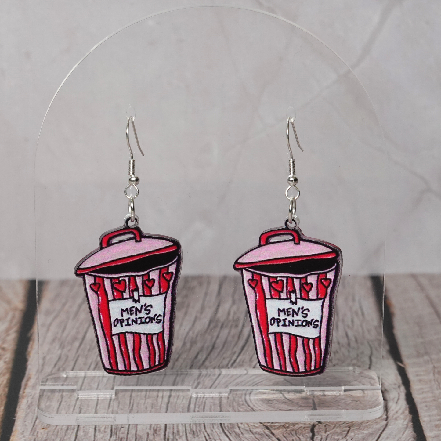 "Mens Opinions" Hook Dangle Earrings