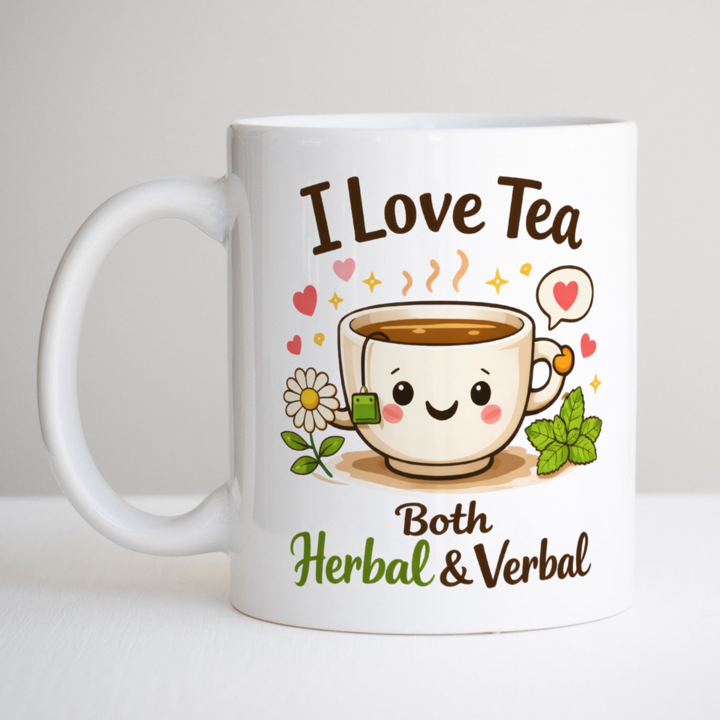 I Love Tea Both Herbal & Verbal Mug