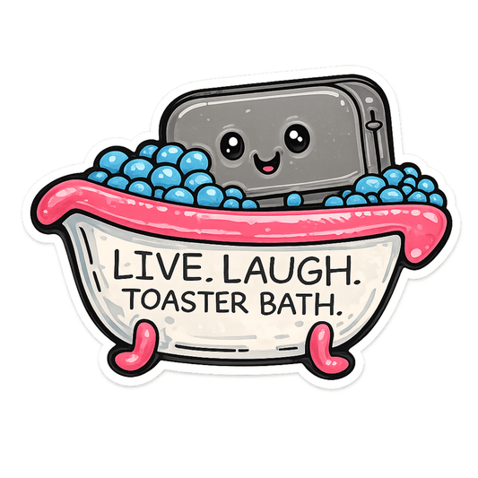 Live Laugh Toaster Bath Sticker