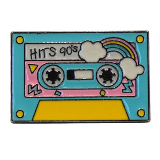 "90's Hits Cassette Tape" Enamel Pin