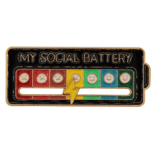 "My Social Battery" Sliding Enamel Pin
