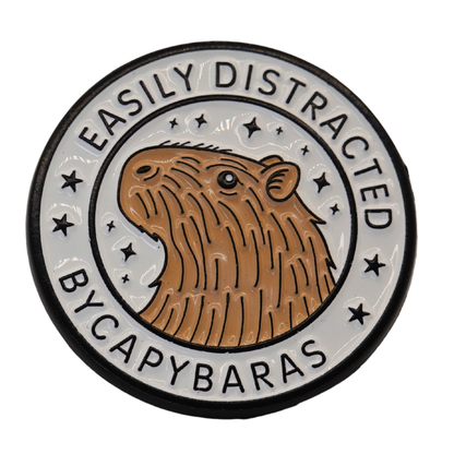 "Easily Distracted By Capybaras" Enamel Pin
