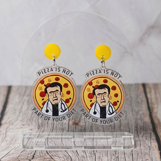 "Pizza Is Not Part Of Your Diet" Stud Dangle Earrings