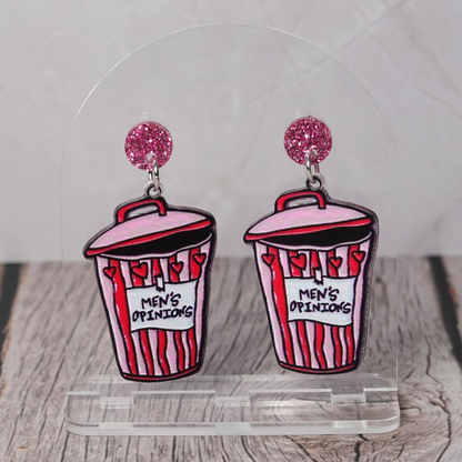 "Mens Opinions" Stud Dangle Earrings